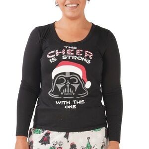Munki Munki Womens Star Wars Holiday Traditions Family Pajama Top Size M